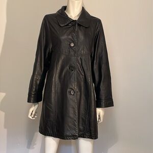 Vintage Italian Leather short trench coat
